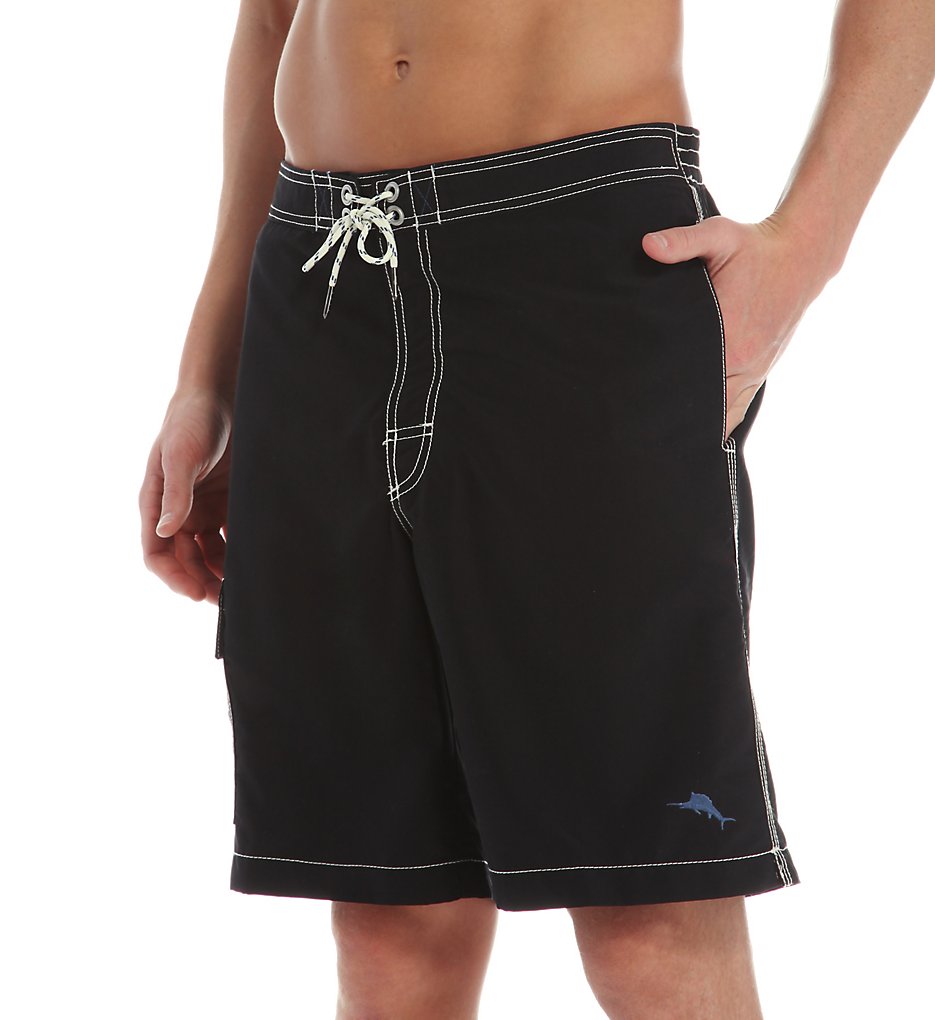 Tommy Bahama TR96390 The Baja Poolside Vintage Cargo Boardshort (Black)