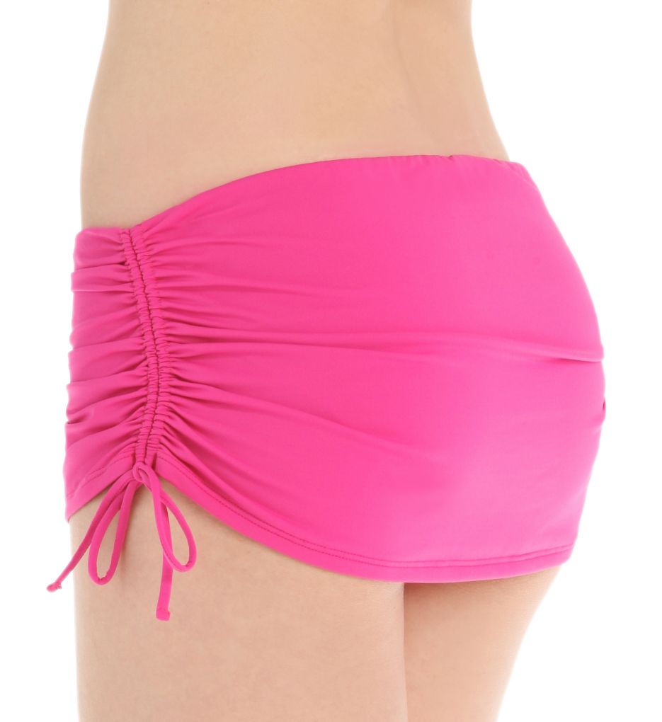 Pearl Solids Side Shirred Skirted Swim Bottom