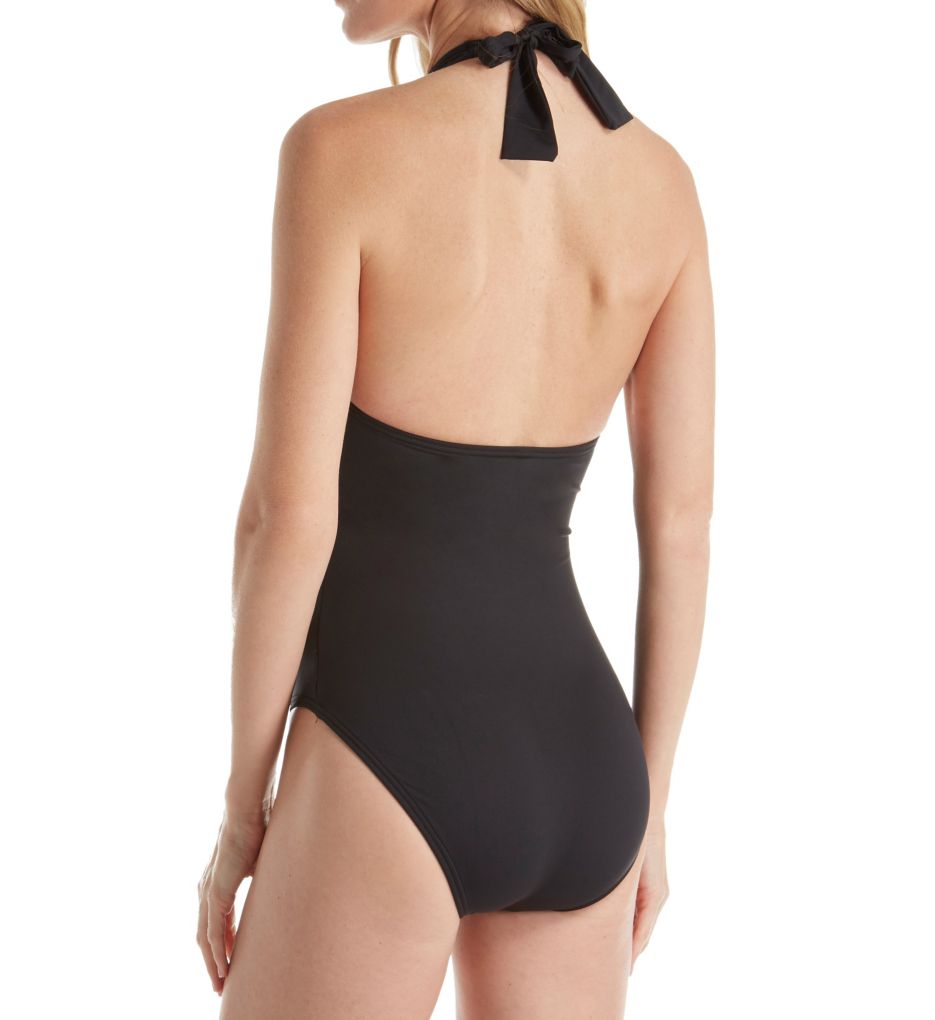 Pearl Solids Halter Control One Piece Swimsuit