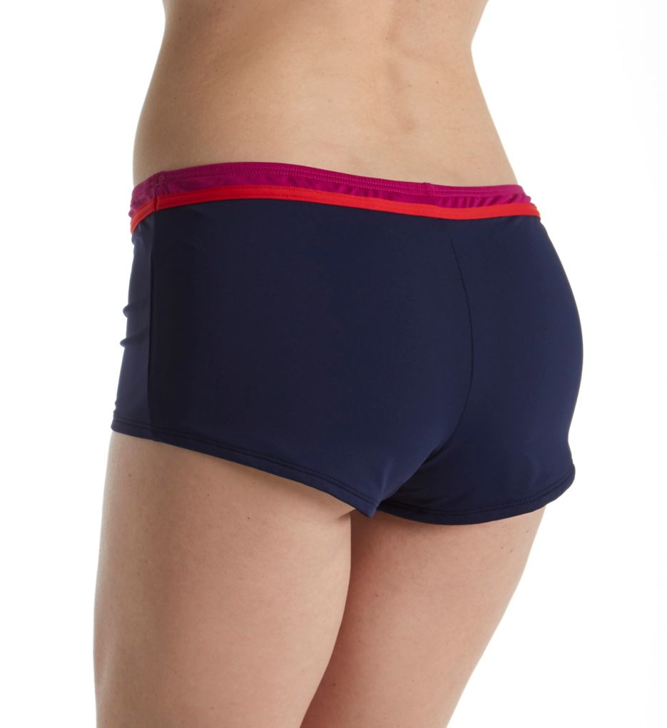 Novelty Solids Banded Boyshort Swim Bottom-bs