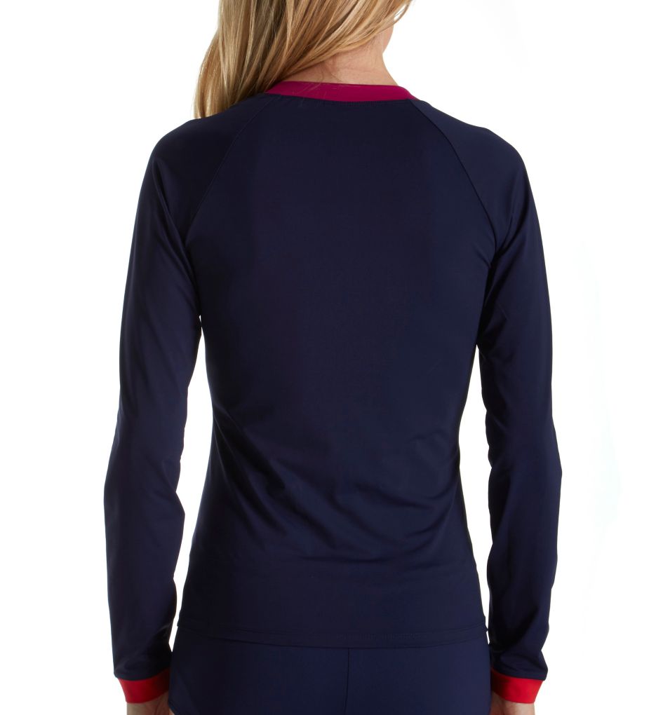 Novelty Solids Long Sleeve Quarter Zip Rash Guard-bs