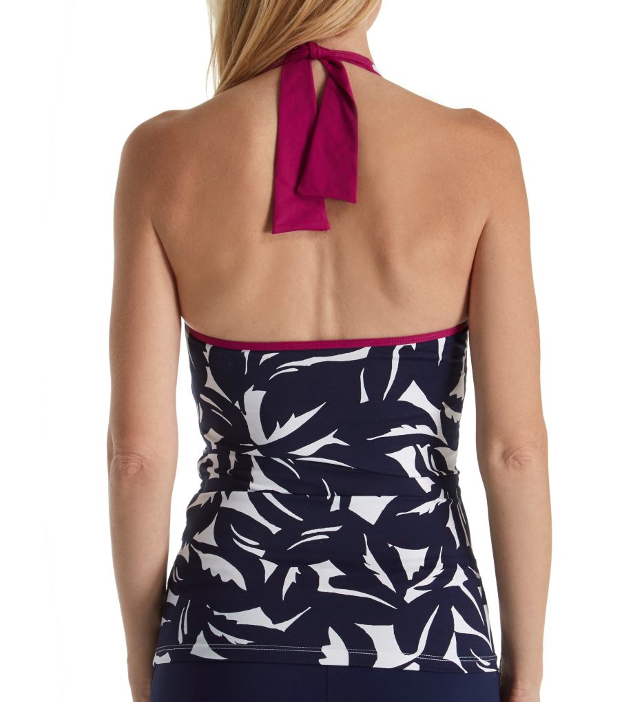 Graphic Jungle Halter Tankini Swim Top