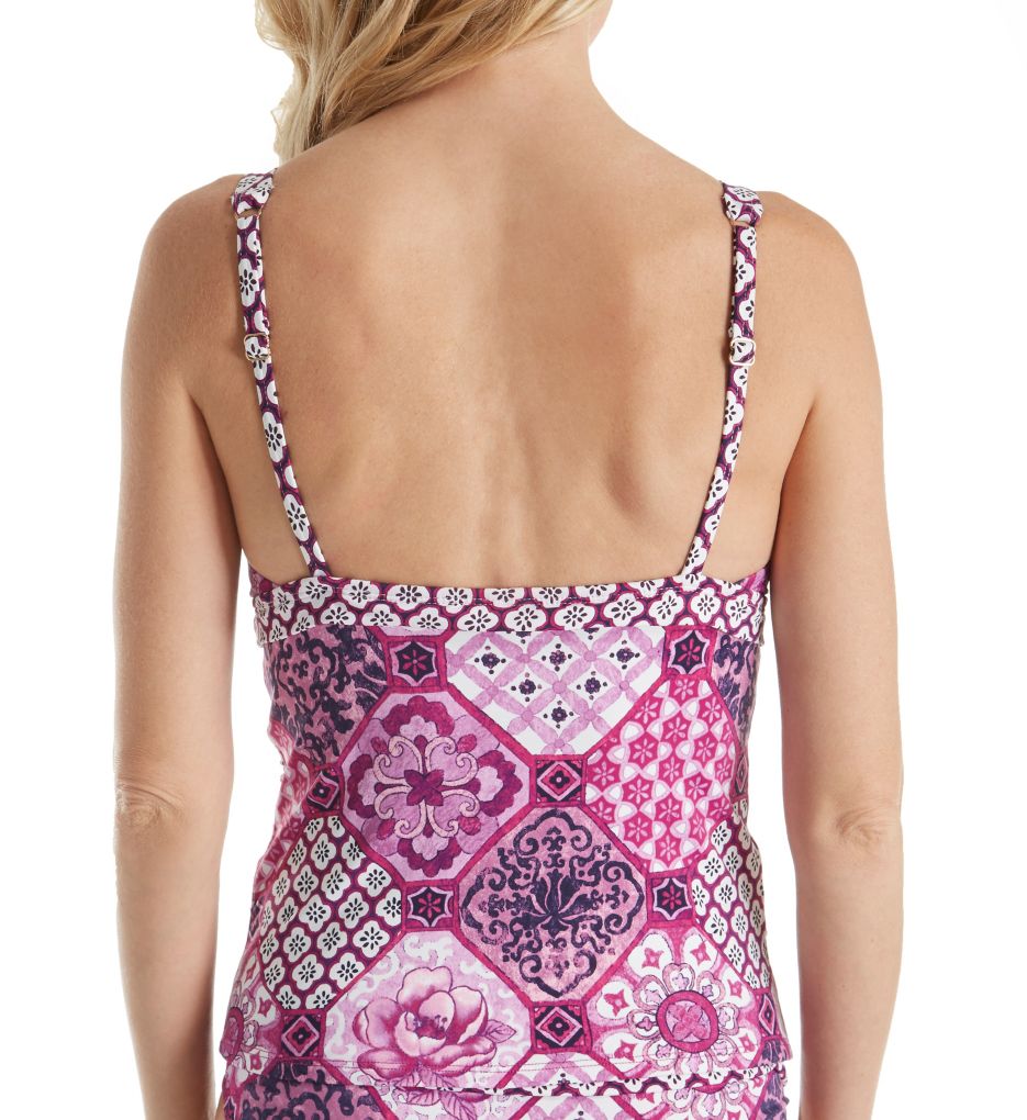 Tiles of Tropics V-Neck Tankini Swim Top