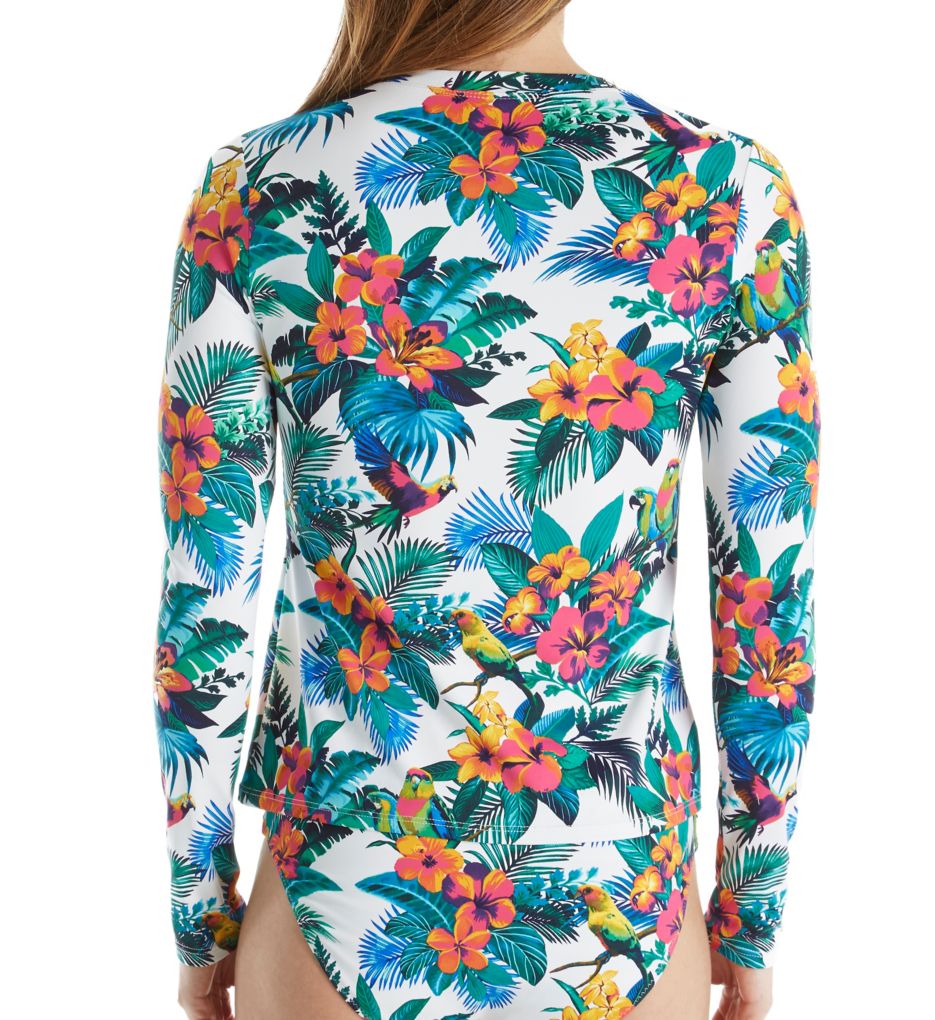 Jungle Flora Long Sleeve Quarter Zip Rash Guard