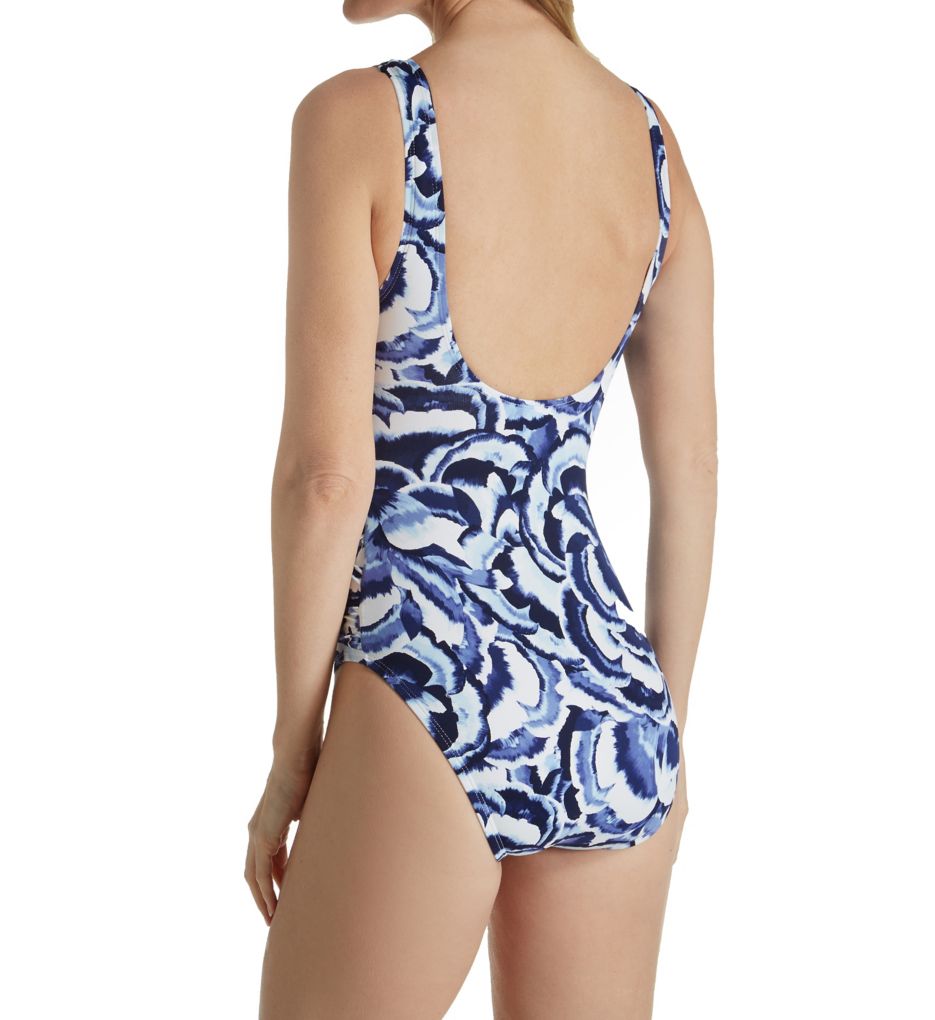 Pansy Petals Wrap Front One Piece Swimsuit