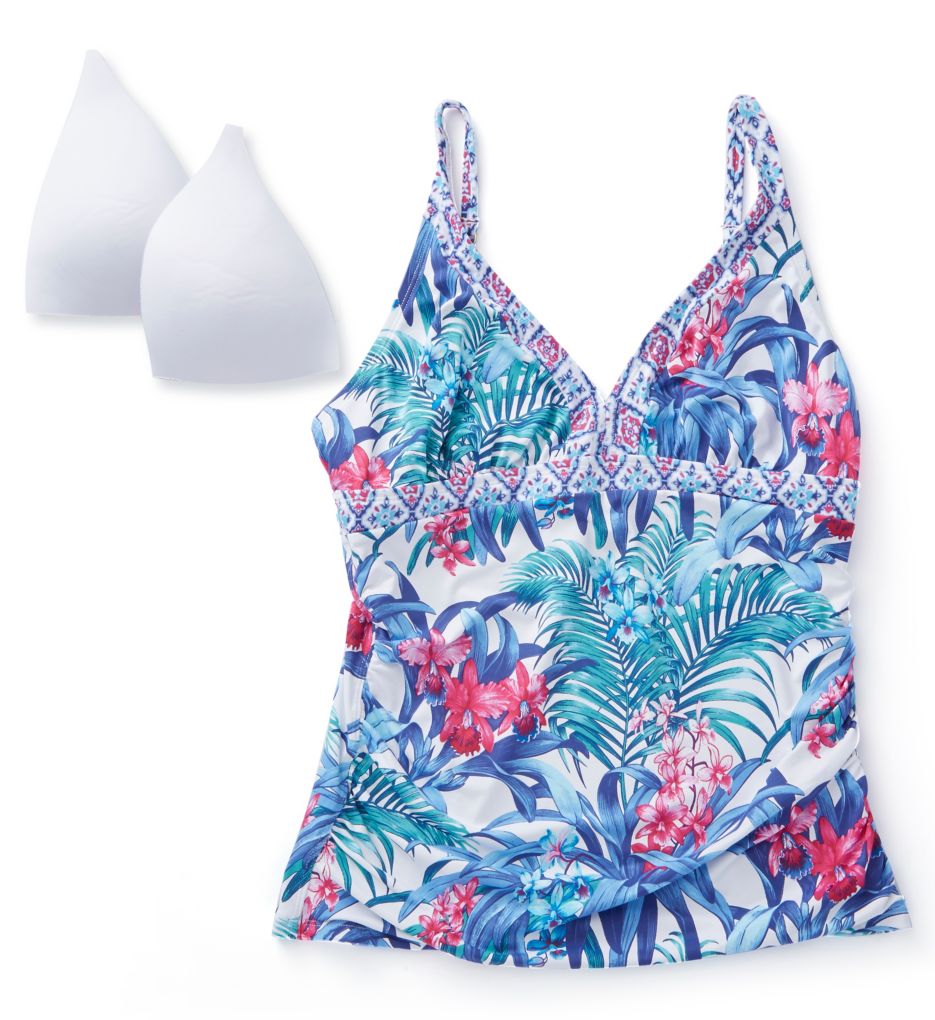 Majorelle Jardin Shirred Long Tankini Swim Top-cs3