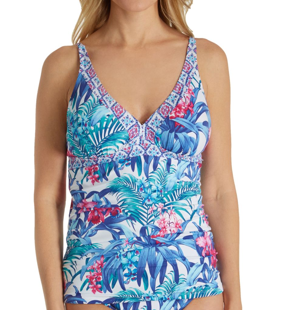 Majorelle Jardin Shirred Long Tankini Swim Top-fs