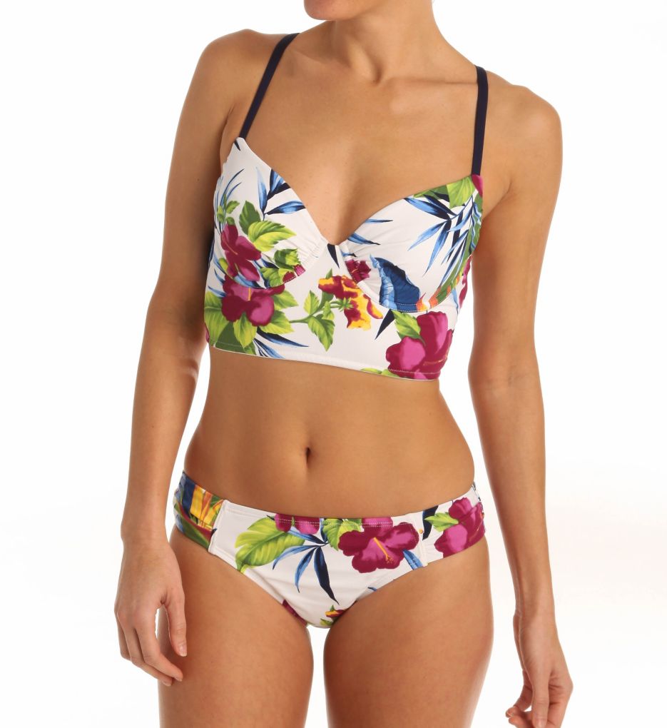 Happy Hibiscus Underwire Cross Back Swim Top-cs1