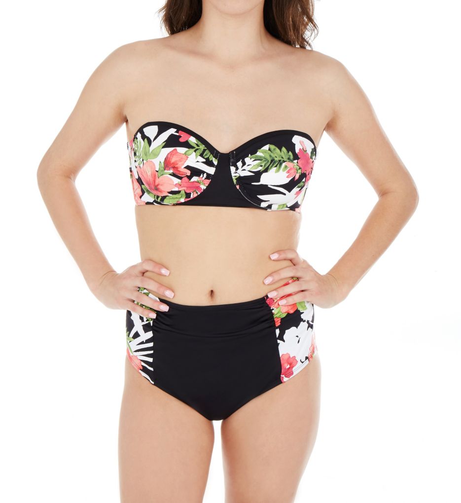 Victoria Blooms Underwire Strapless Swim Top-cs1