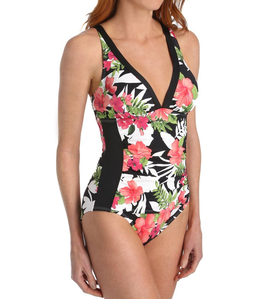 Victoria Blooms V-Neck One-Piece Swimsuit