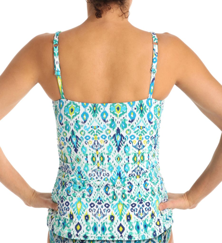 Ikat Over The Shoulder Tankini Swim Top