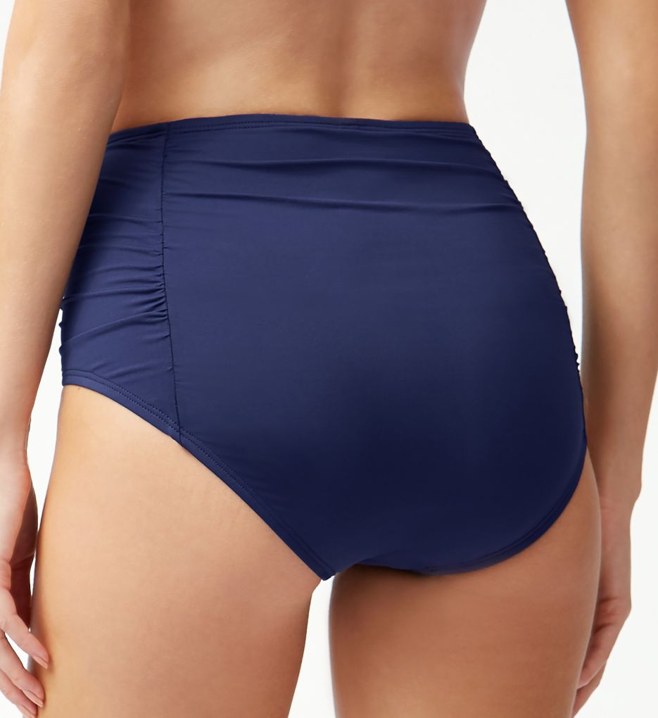 Pearl Solids Shirred High Waist Brief Swim Bottom