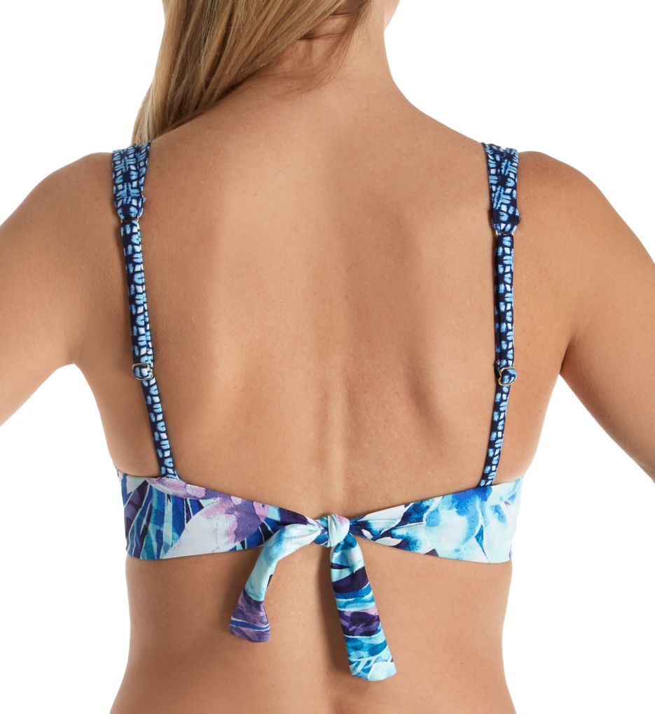 Aqua Petals Underwire Loop Strap Bikini Swim Top