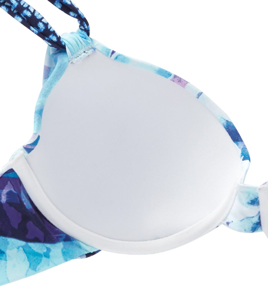 Aqua Petals Underwire Loop Strap Bikini Swim Top-cs3