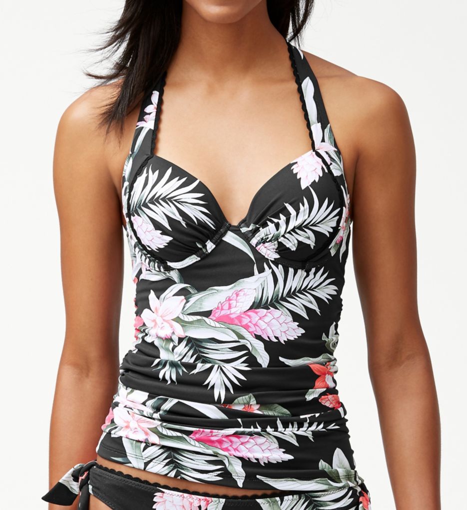 Ginger Flowers Underwire Tankini Swim Top