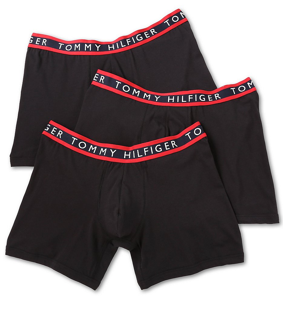 Tommy Hilfiger 09T0961 Basic Cotton Stretch Boxer Briefs - 3 Pack (Black)