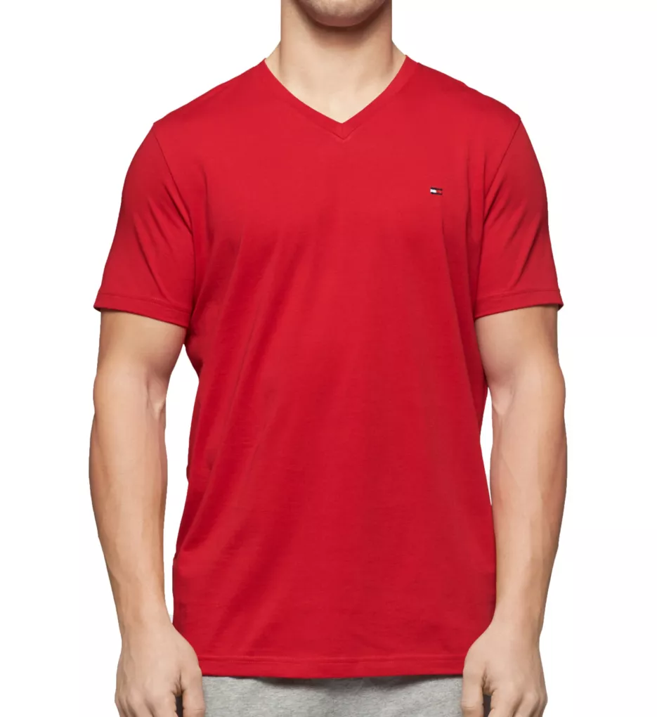 Core Flag V-Neck T-Shirt Mahog2 S