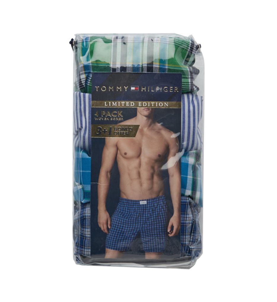 Holiday Plaid 100% Cotton Woven Boxers - 4 Pack-cs1