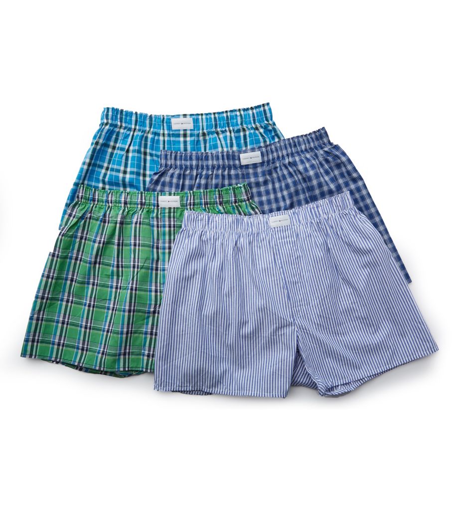 Holiday Plaid 100% Cotton Woven Boxers - 4 Pack-cs2