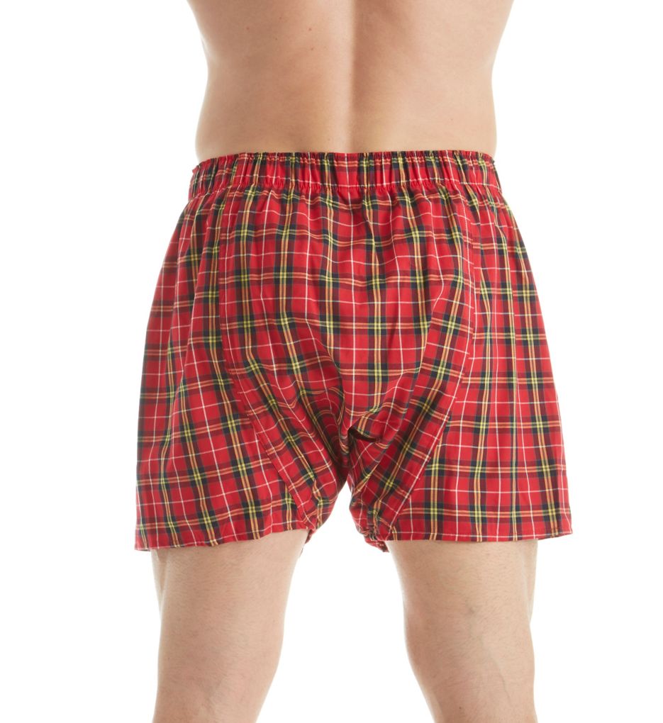 Holiday Plaid 100% Cotton Woven Boxers - 4 Pack