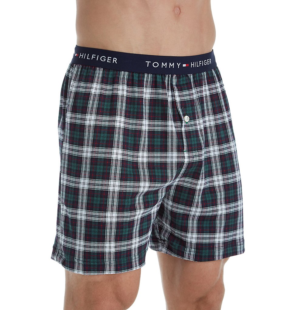 Tommy Hilfiger 09T3230 Printed Cotton Knit Boxer (Pine)