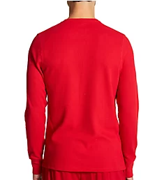 Thermal Long Sleeve Henley Shirt RED M
