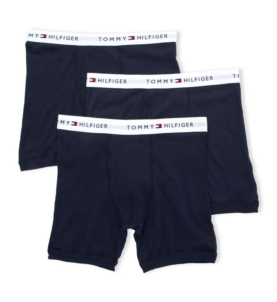 Basic 100% Cotton Boxer Brief - 3 Pack Navy S by Tommy Hilfiger