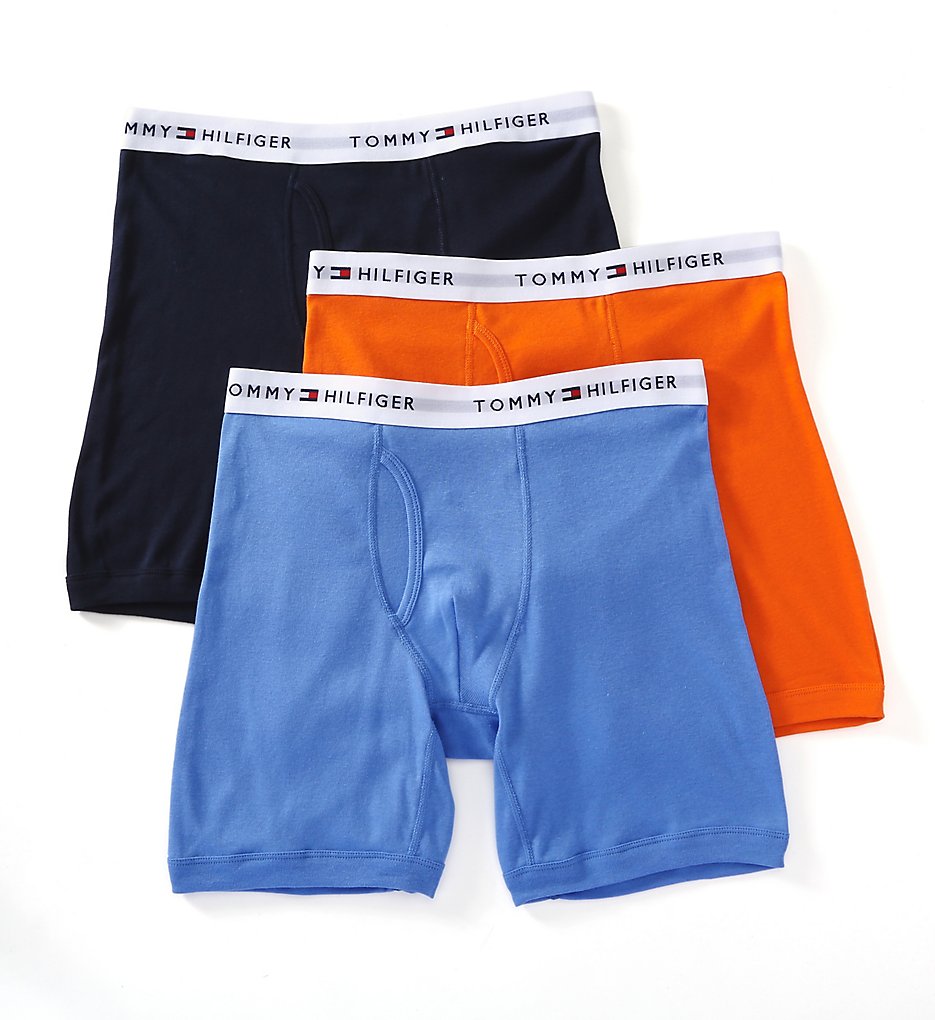 Tommy Hilfiger 09TE001 Basic 100% Cotton Boxer Briefs - 3 Pack (Tangerine)