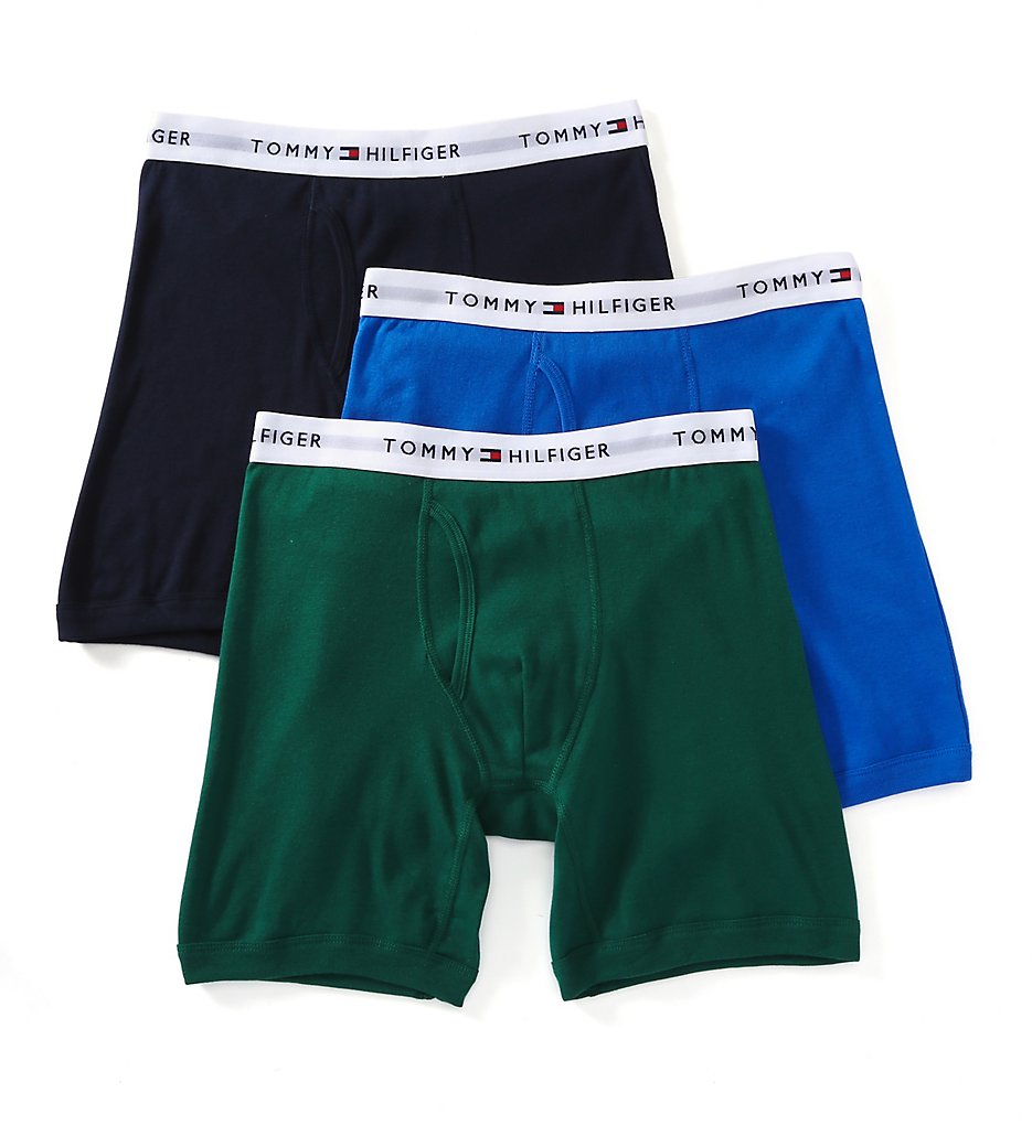 Tommy Hilfiger 09TE001 Basic 100% Cotton Boxer Briefs - 3 Pack (Vibrant Royal)
