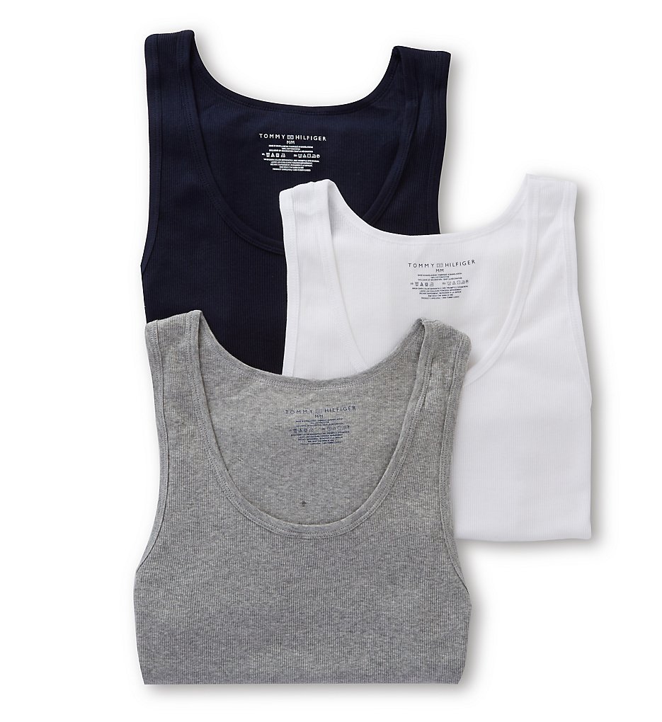 Tommy Hilfiger 09TTK01 Basic 100% Cotton A-Shirt - 3 Pack (Multi)