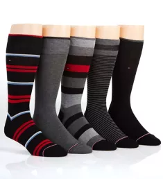 Assorted Fashion Dress Crew Sock - 5 Pack Black Multi O/S