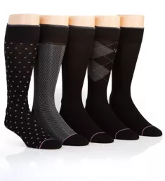 Assorted Fashion Dress Crew Sock - 5 Pack