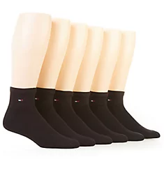 Solid Athletic Quarter Sock - 6 Pack Black O/S