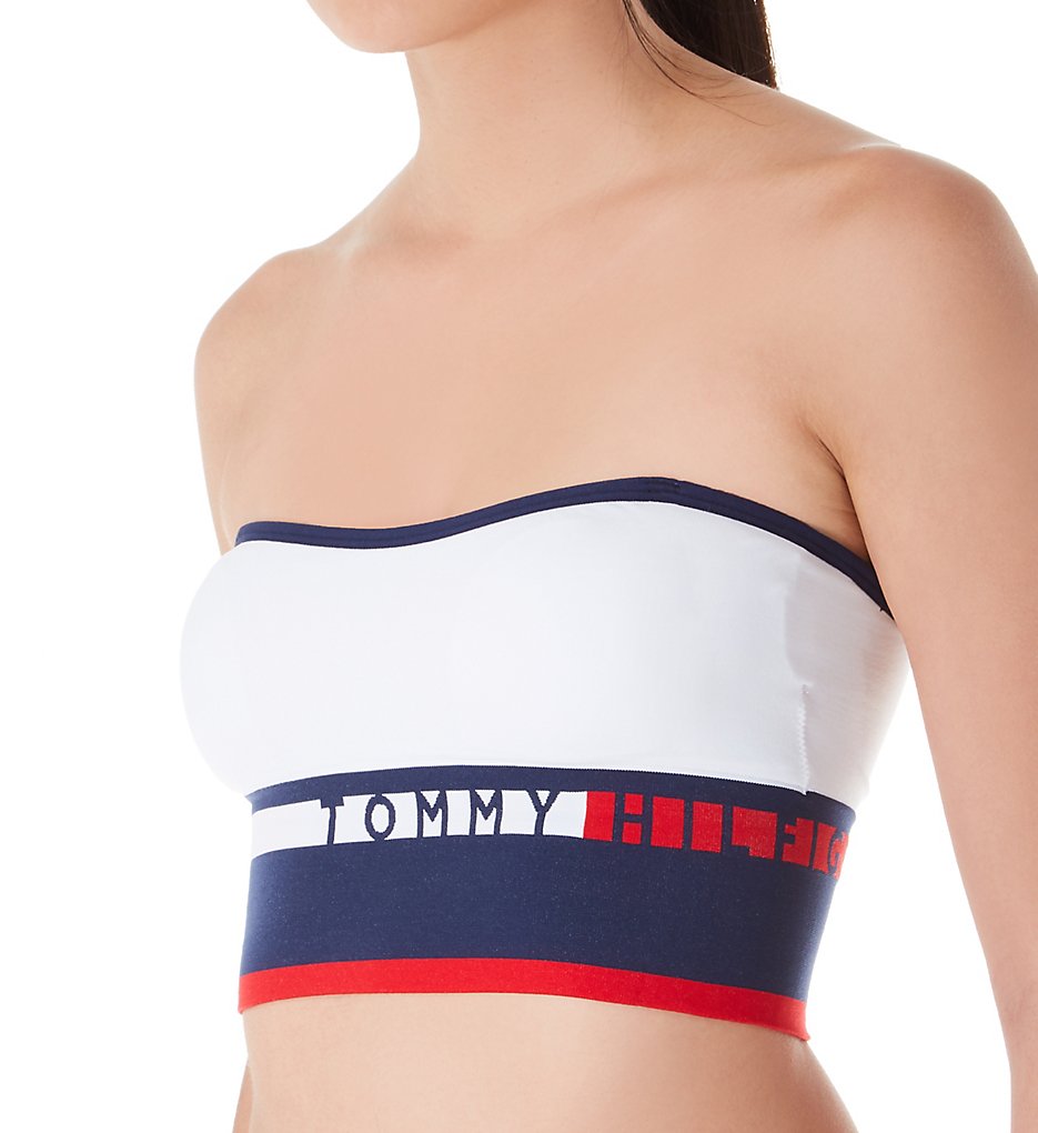 Tommy Hilfiger R70T171 Seamless Iconic Long Line Bandeau Bralette (Bright White)