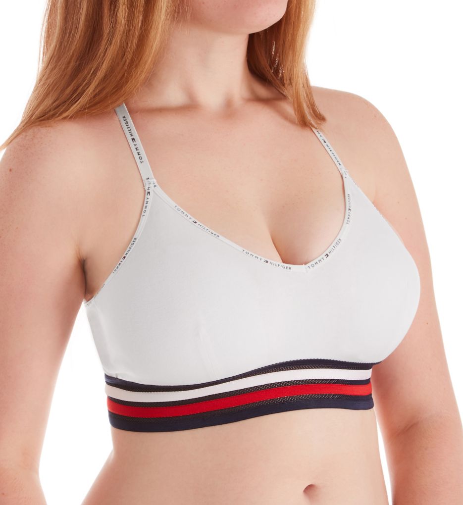 Classic Cotton Racerback Bralette Bright White S by Tommy Hilfiger