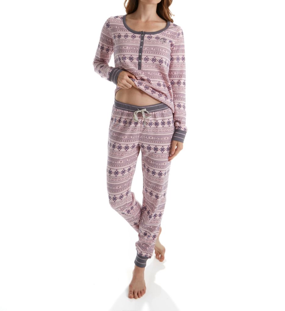 Vintage Thermal Henley & Long Pant PJ Gift Set-cs2