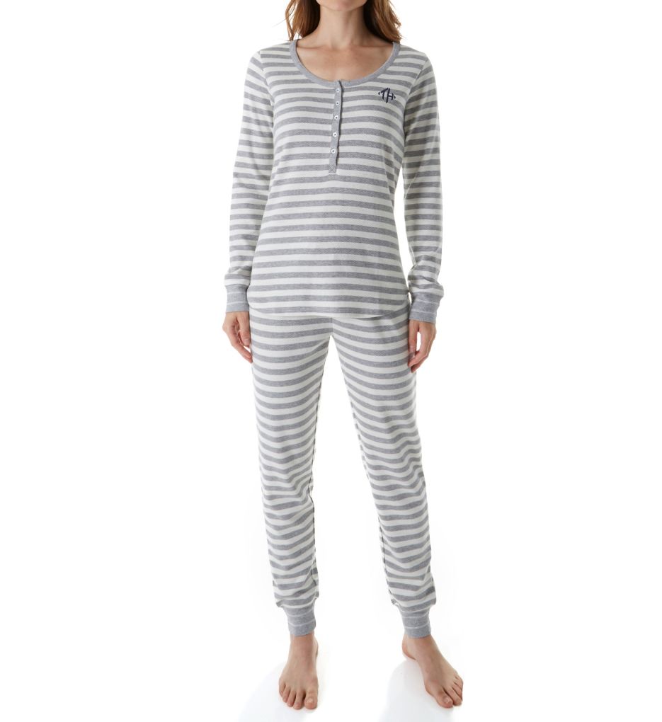 Vintage Thermal Henley & Long Pant PJ Gift Set-fs