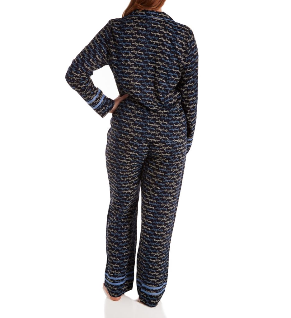 Girlfriend Woven Notch Collar LS Top & Pant PJ Set