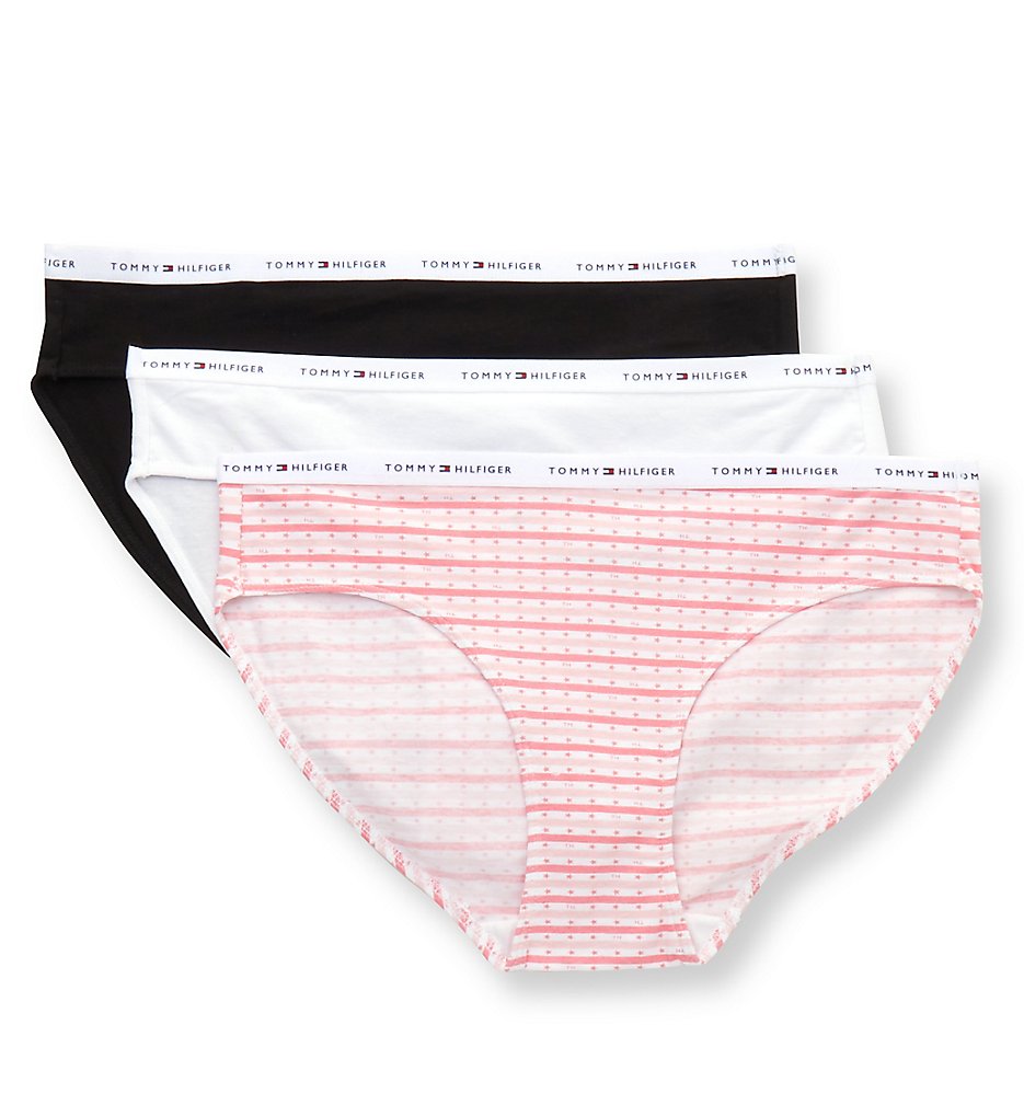 Tommy Hilfiger - Tommy Hilfiger R91T003 Classic Cotton Logo Bikini Panty - 3 Pack (Stars/White/Black XL)