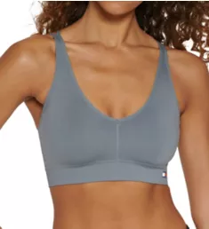 Strappy Ribbed Sports Bra Steel Grey S