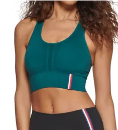 Seamless Scoop Neck Logo Sports Bra Botanical S