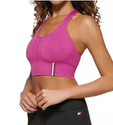 Seamless Scoop Neck Logo Sports Bra Dahlia S