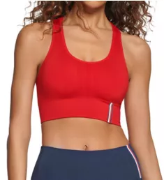 Seamless Scoop Neck Logo Sports Bra Rich Red S