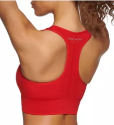 Seamless Scoop Neck Logo Sports Bra Rich Red S