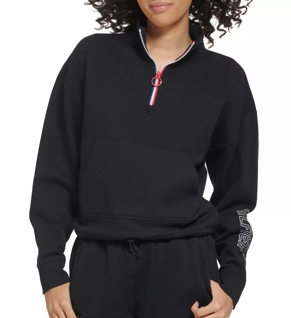 Fleece Mockneck 1/2 Zip with Logo Sleeve