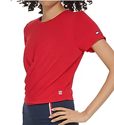 Lux Modal Fitness Tee With Cross Over Front Rich Red S