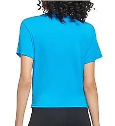 Lux Modal Fitness Tee With Cross Over Front Atlantic Blue M