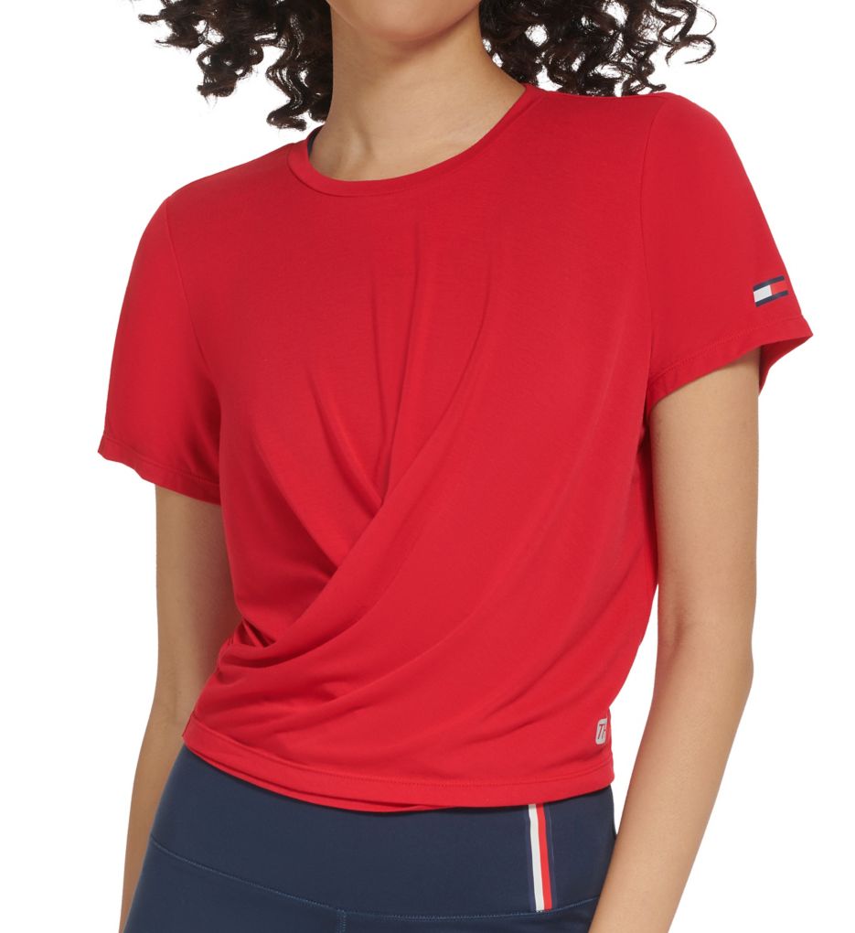 Tommy Hilfiger Women's Logo Flag Seamless Compression Bandeau Top