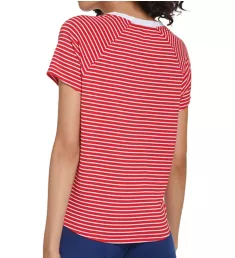 Raglan Fitness Striped V-Neck T-Shirt