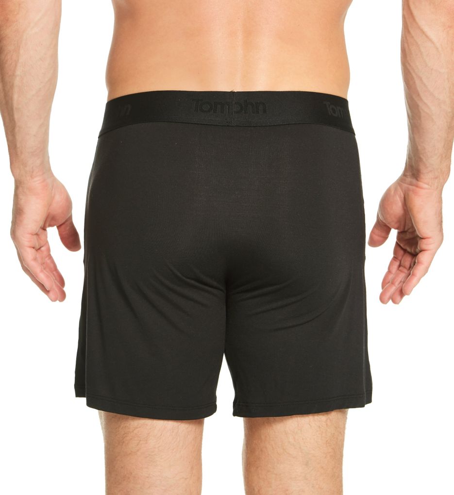 Tommy John Men's Cool Cotton 4-Inch Boxer Briefs in Black at